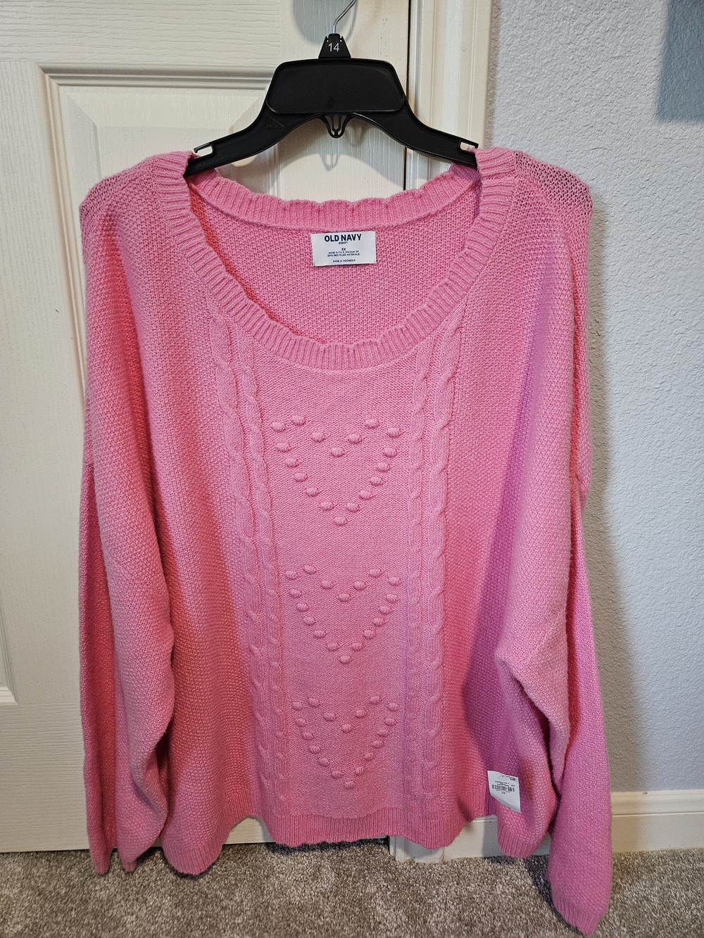 Old Navy Pink Women's Heart Pattern Knit Sweater